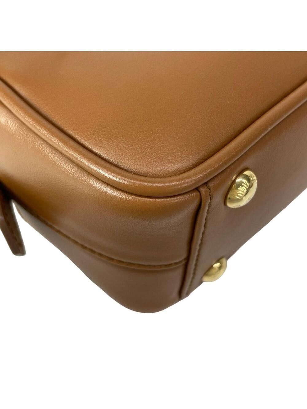 Miumiu Arkady Brown Leather Handbag #301808M21B - Picture 7 of 15